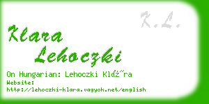 klara lehoczki business card